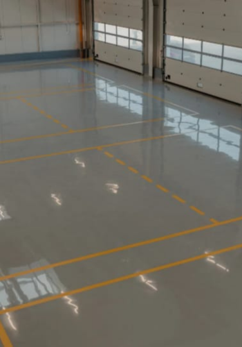 Aplicação técnica em piso industrial